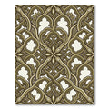 Ornate Gold Lattice Arabesque Rug