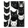 Black White Feline Portrait Collection Rug