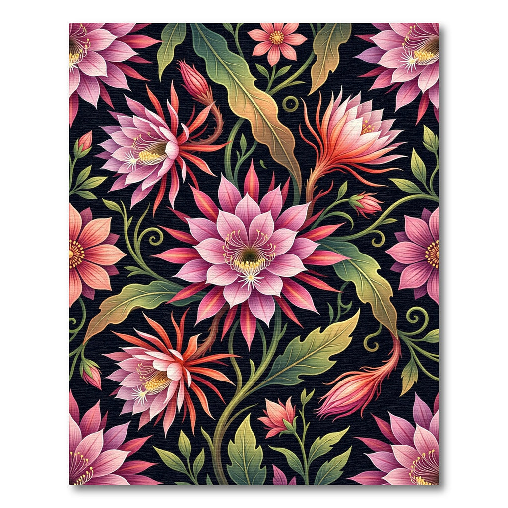 Lush Pink Cactus Bloom Botanical Art Rug