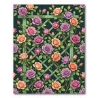 Lush Pastel Rose Trellis Garden Rug