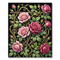 Romantic Climbing Pink Rose Trellis Rug