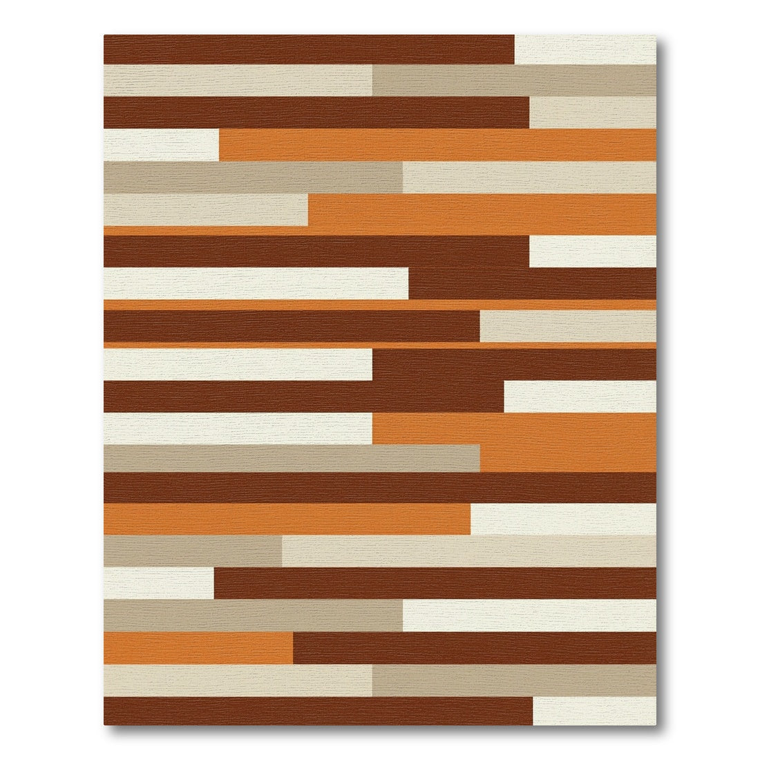 Mid Century Modern Horizontal Blocks Rug