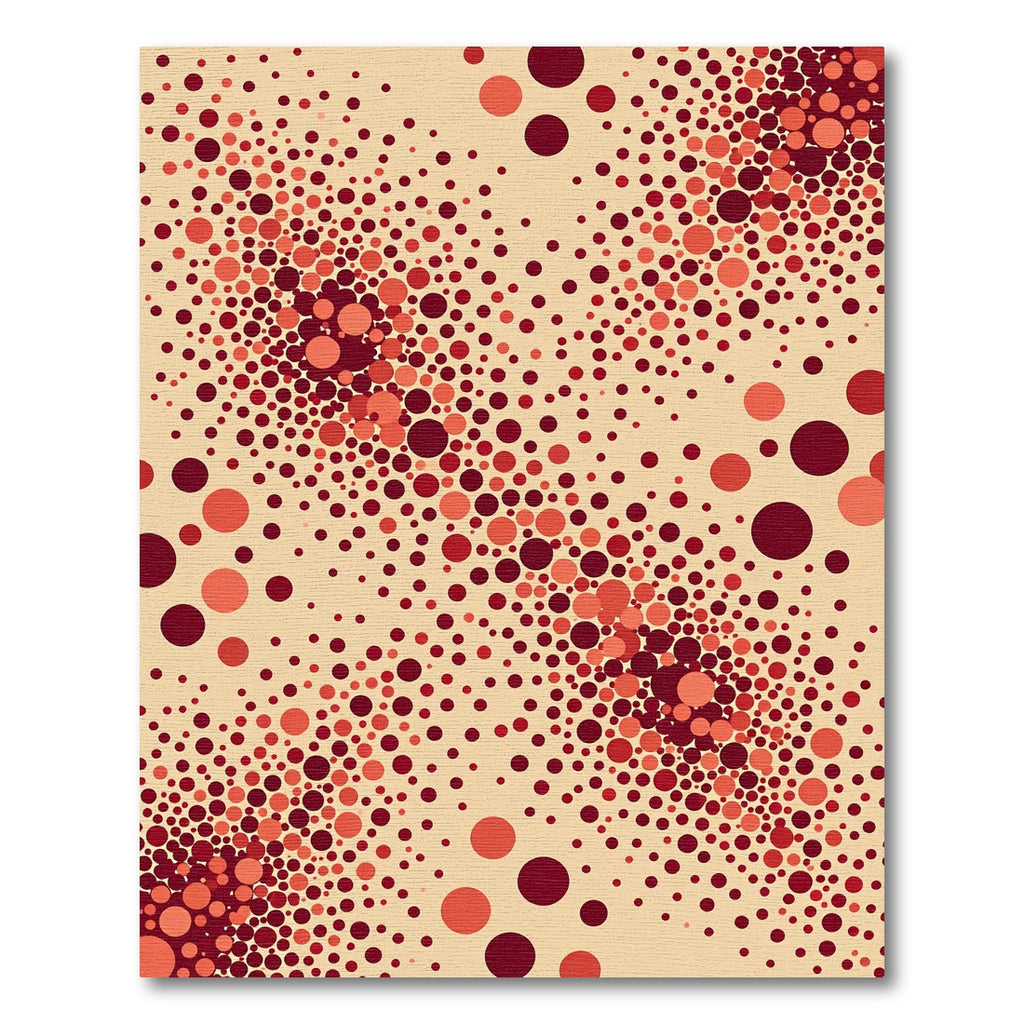 Crimson Scattered Dot Gradient Rug