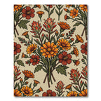 Vibrant Orange Autumnal Wildflower Meadow Rug