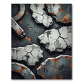 Industrial Cracked Concrete Steel Oxide Floor Rug
