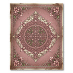 Romantic Pink Floral Vintage Medallion Rug