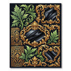 Ornate Gold Leaf Acanthus Scroll Work Rug
