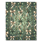 Sage Green Ribbon Floral Botanical Scroll Rug