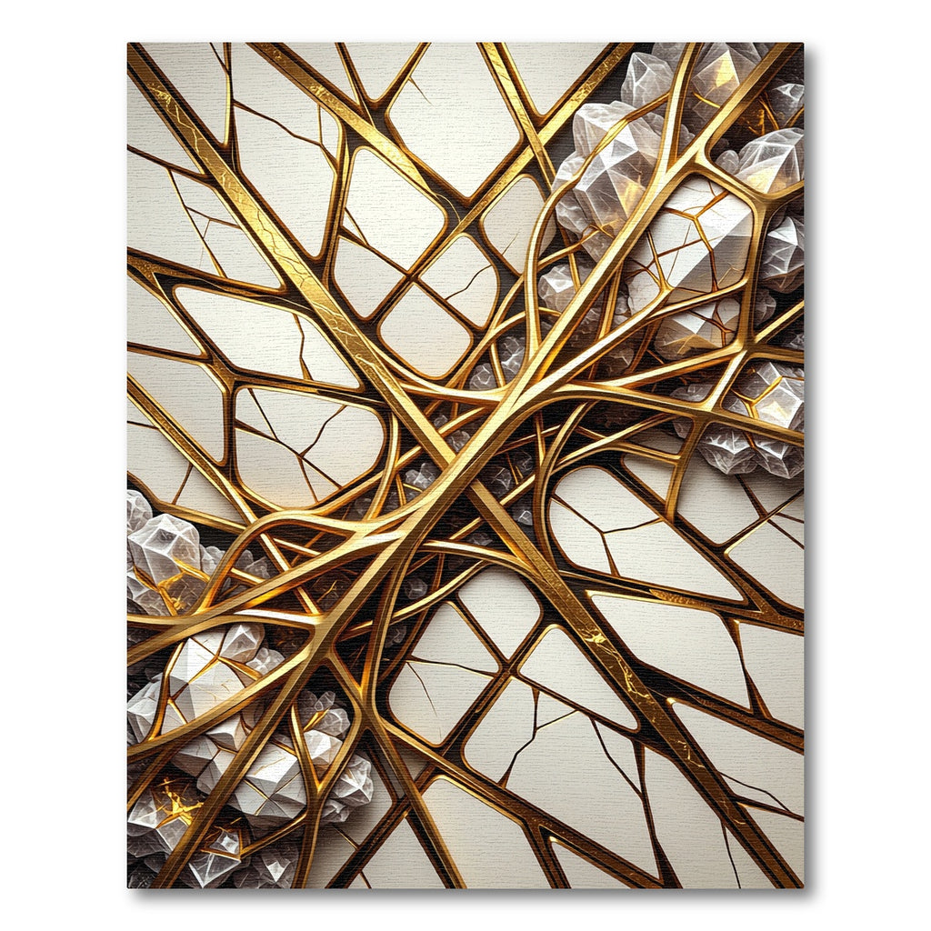 Golden Crystal Geometric Fusion Rug