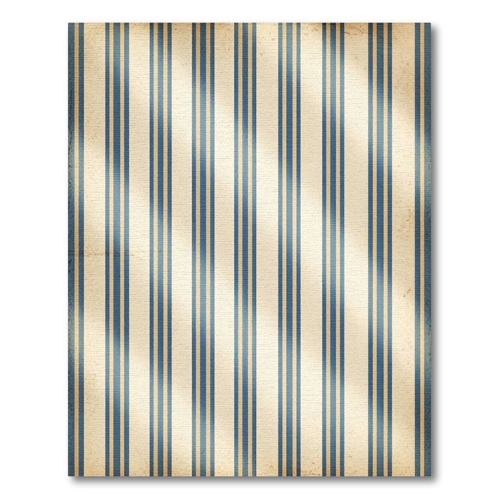 Classic Blue Cream Vertical Pinstripe Rug