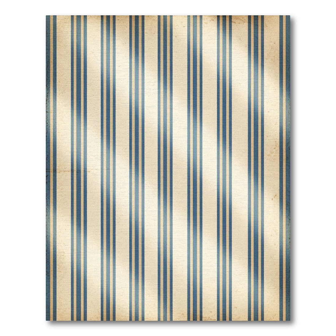 Classic Blue Cream Vertical Pinstripe Rug