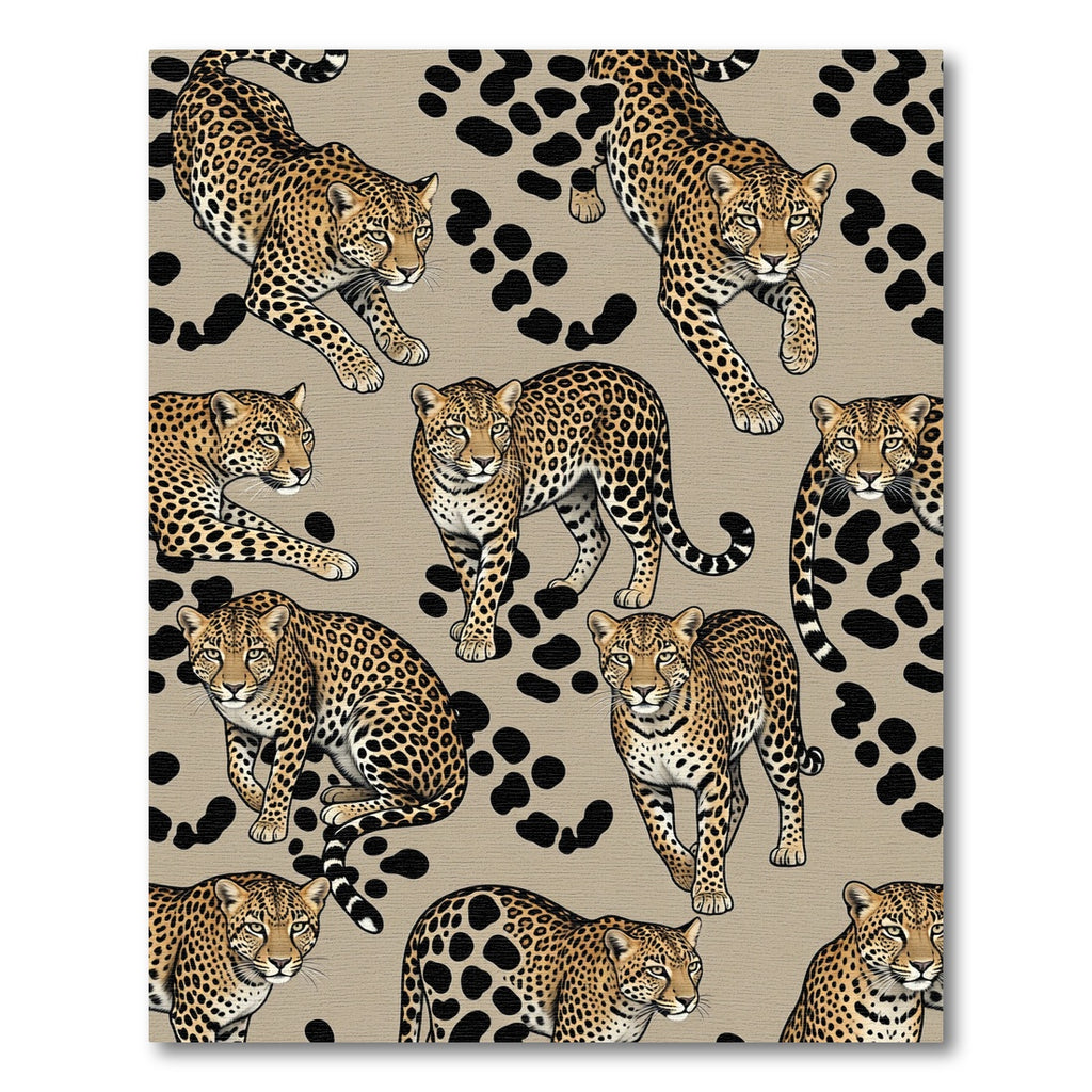 Leopard Spots Cheetah Collage Rug