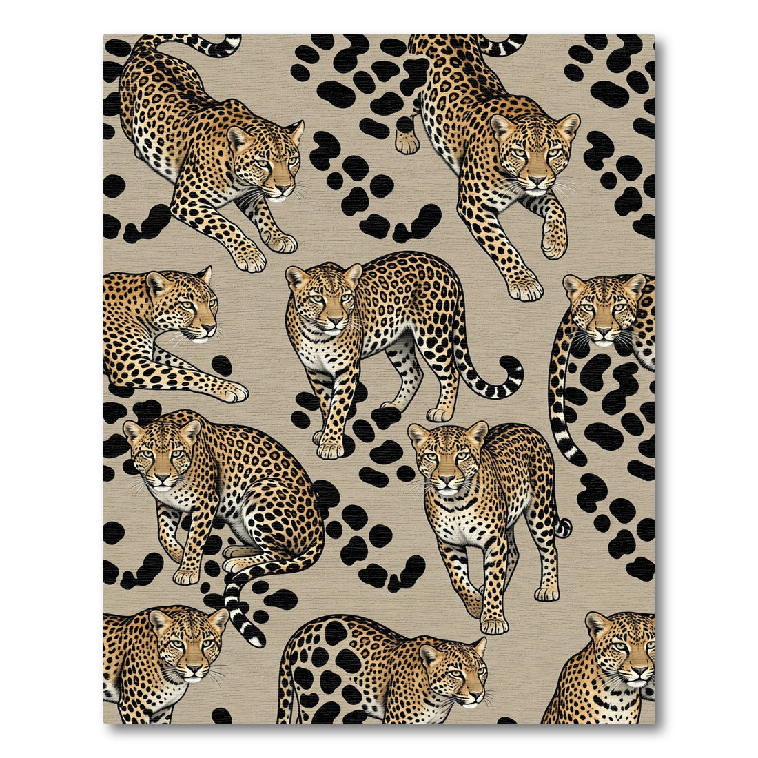 Leopard Spots Cheetah Collage Rug