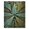 Lush Golden Green Tropical Fern Composition Rug