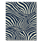 Bold Cream And Navy Zebra Swirl Rug