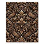 Elegant Gold Acanthus Scrollwork Rug
