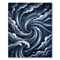 Celestial Swirling Galaxy Waves Rug