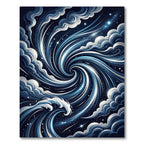 Celestial Swirling Galaxy Waves Rug