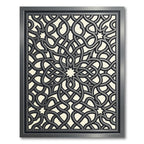 Elegant Gray Interlocking Knot Medallion Rug