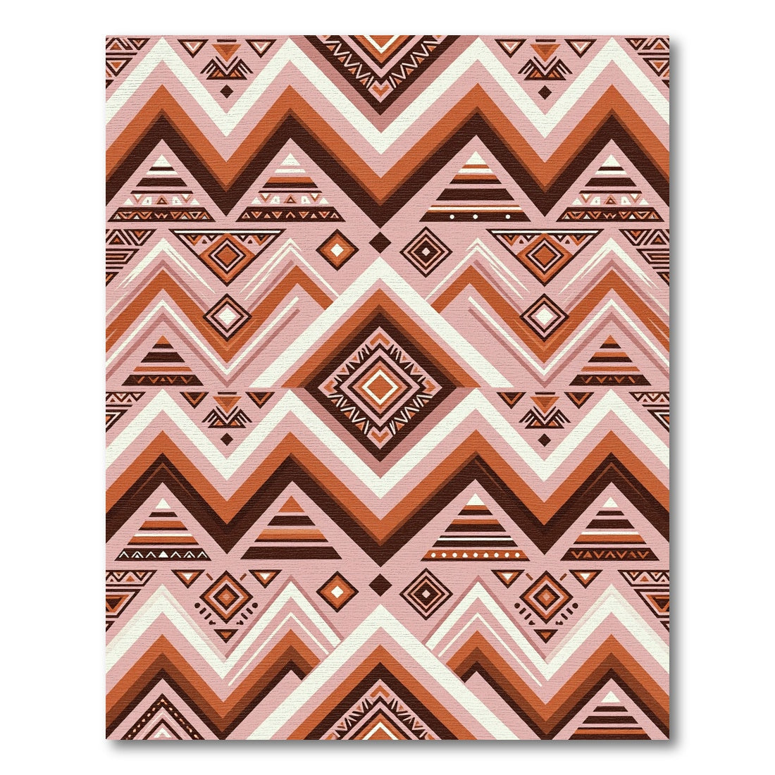 Geometric Navajo Pink Brown Zigzag Rug