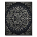 Ornate Silver Mandala Floral Medallion Rug
