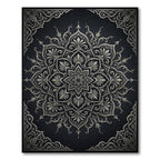 Ornate Silver Mandala Floral Medallion Rug