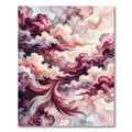 Crimson Pink Feathered Cloudscape Rug