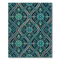 Teal Peacock Damask Floral Scroll Rug