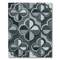 Sophisticated Slate Gray Clover Geometric Rug