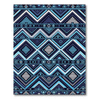Geometric Indigo Chevron Diamond Area Cover Rug