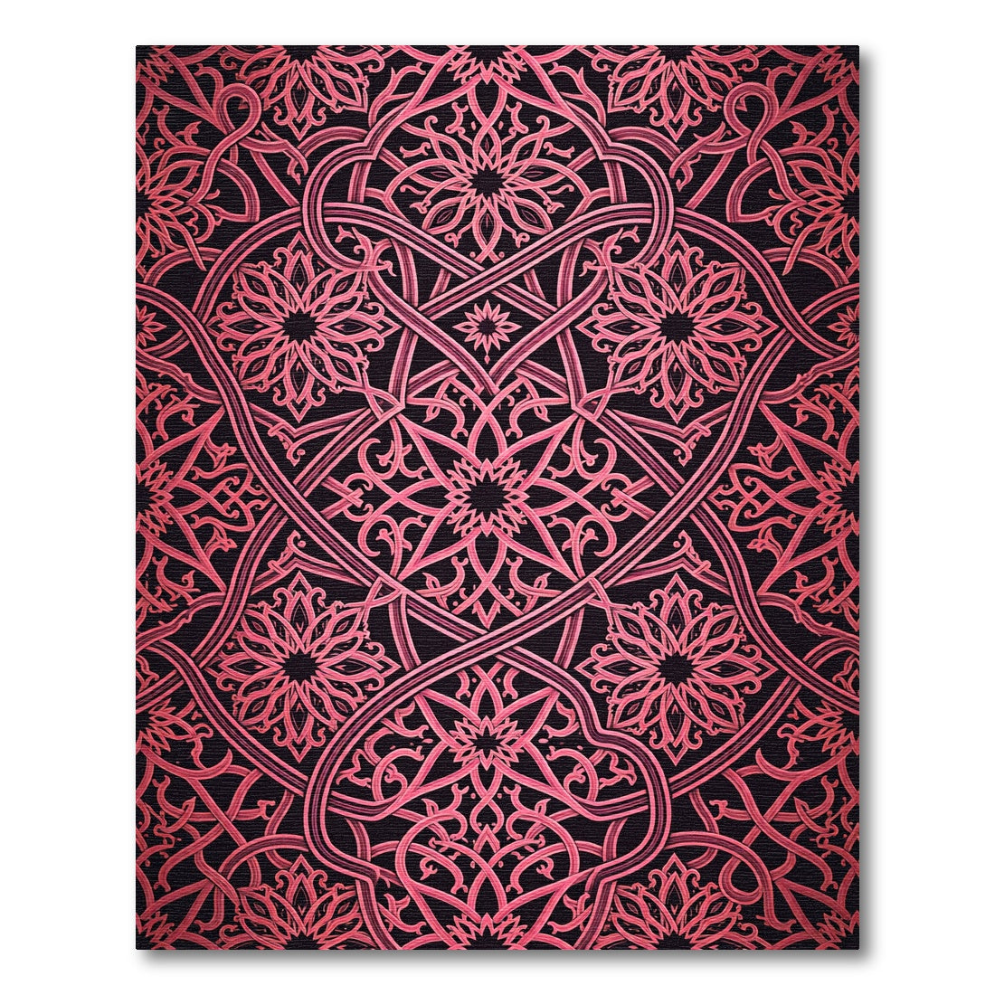 Ornate Crimson Intertwined Floral Medallion Rug
