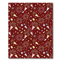 Crimson Festive Confetti Celebration Burst Rug