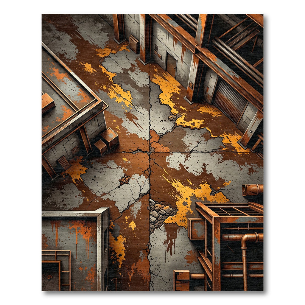 Grungy Concrete Splattered Abstract Rug