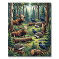 Enchanted Forest Moose and Wildlife Scene Rug