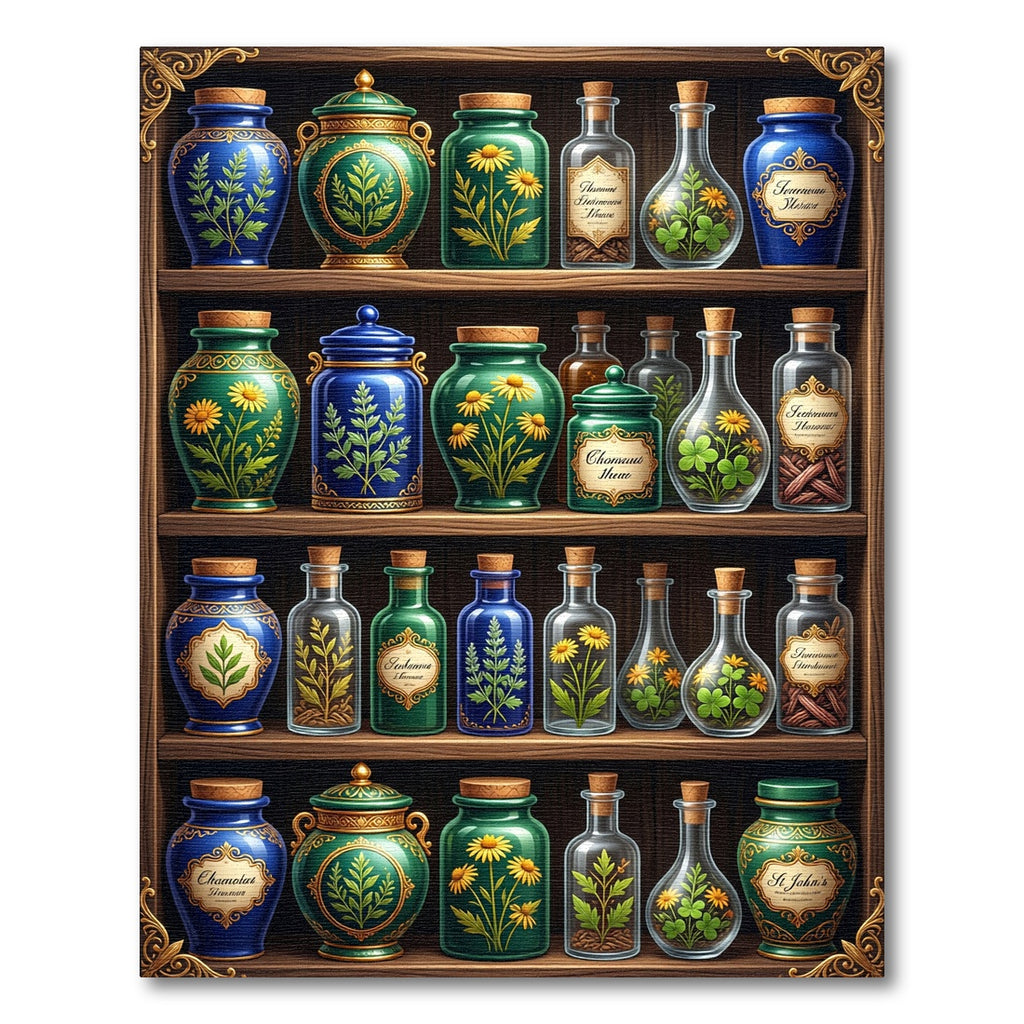 Alchemist Apothecary Herb Jar Collection Rug