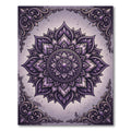 Ornate Amethyst Floral Mandala Scroll Rug