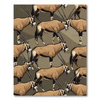 Earthy Taupe Oryx Animal Illustration Rug