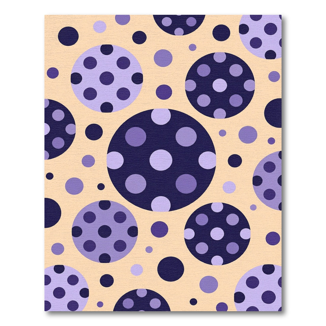 Whimsical Purple Polka Dot Circles Rug