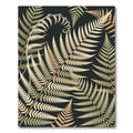 Elegant Gold Fern Frond Pattern Rug