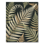 Elegant Gold Fern Frond Pattern Rug