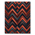 Bold Geometric Crimson and Charcoal Zigzag Rug