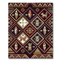Earthy Aztec Geometric Diamond Animal Rug