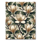 Cream Magnolia Flower Branch Garden Rug
