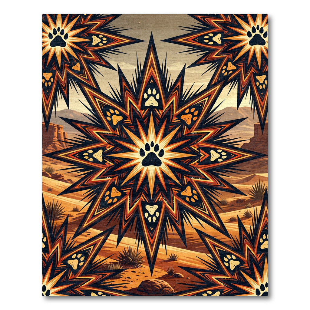 Desert Paw Star Geometric Ochre Rug