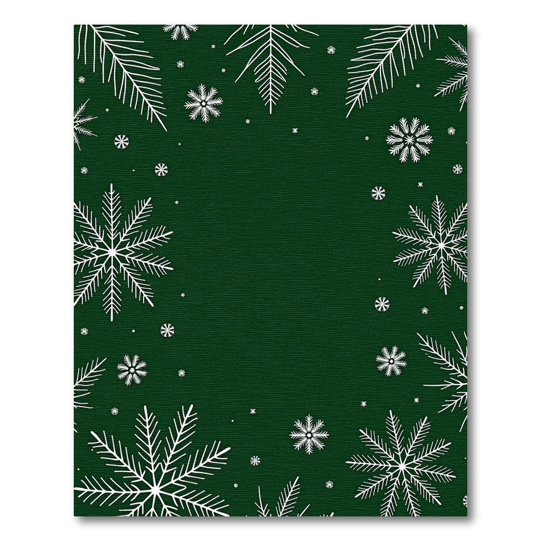 Evergreen White Snowflake Border Rug