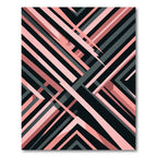 Modern Pink and Charcoal Linear Geometric Rug