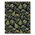 Black Botanical Garden Floral Arrangement Rug