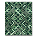 Geometric Emerald Interlocking Square Art Rug