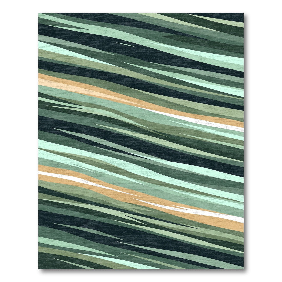 Earthy Sage Green Abstract Linear Stripe Rug