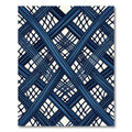 Indigo Blue Geometric Interwoven Lattice Rug